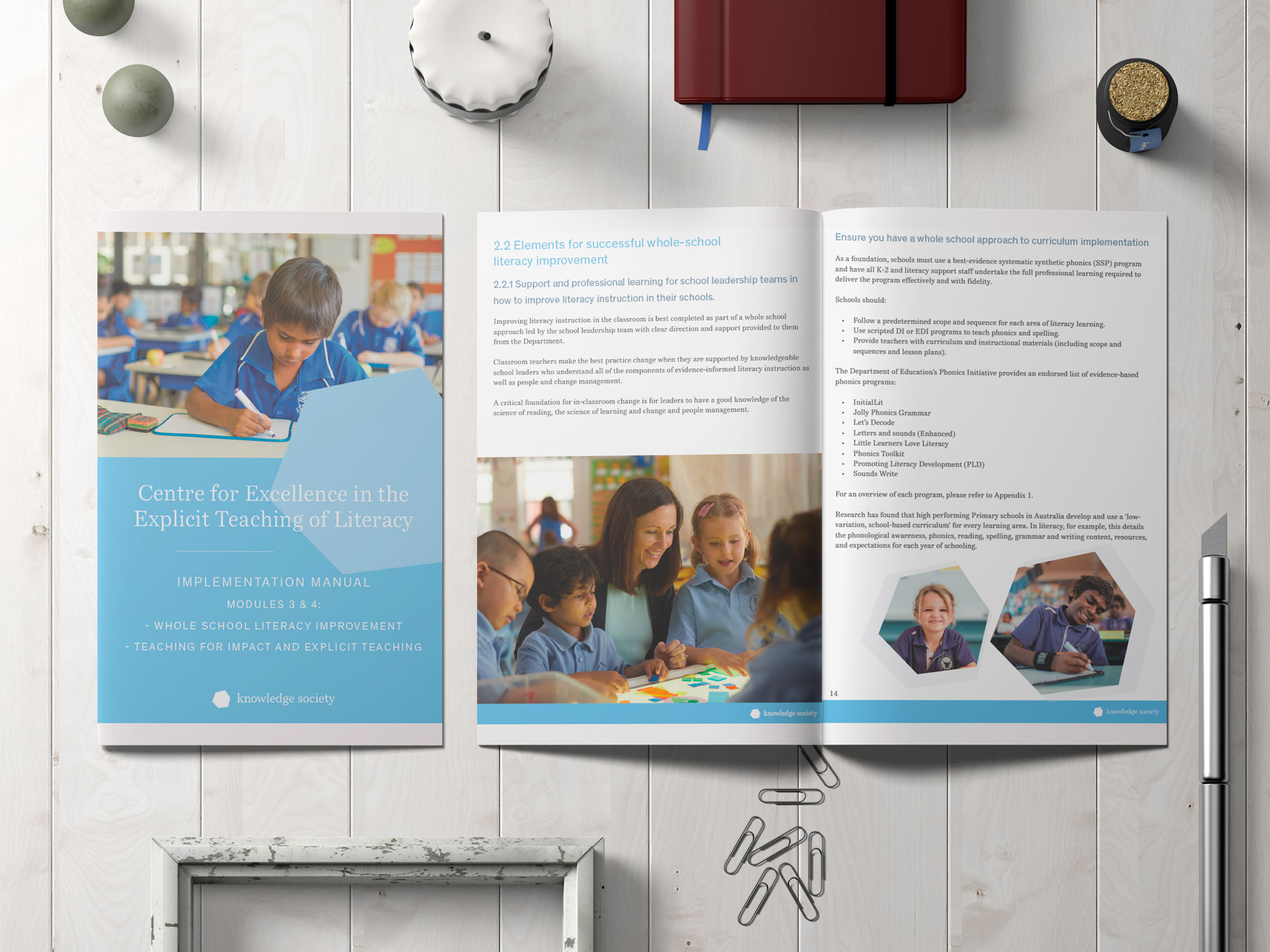 Education training manual print design