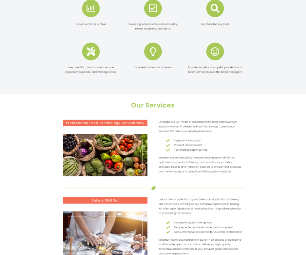 Nourish COnsultancy website design